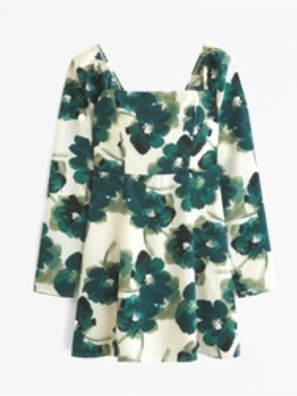 Abercrombie Emerson Long Sleeve Crepe Mini Dress in Green Floral